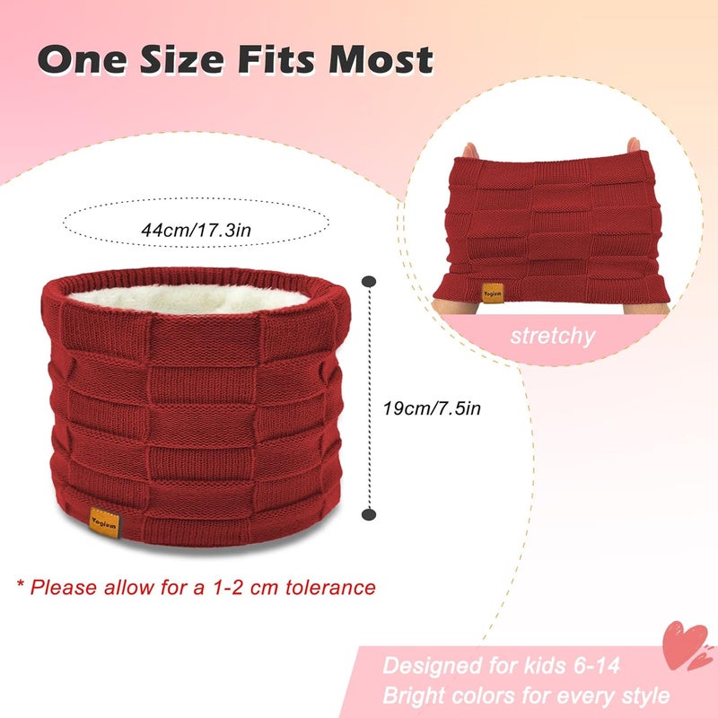 Vogium Kids Double-layer Knit Neck Warmer Gaiter | Thermal Fleece Face Cover for 6-14 Year Olds Boys Girls | Ski, Play - Image 5